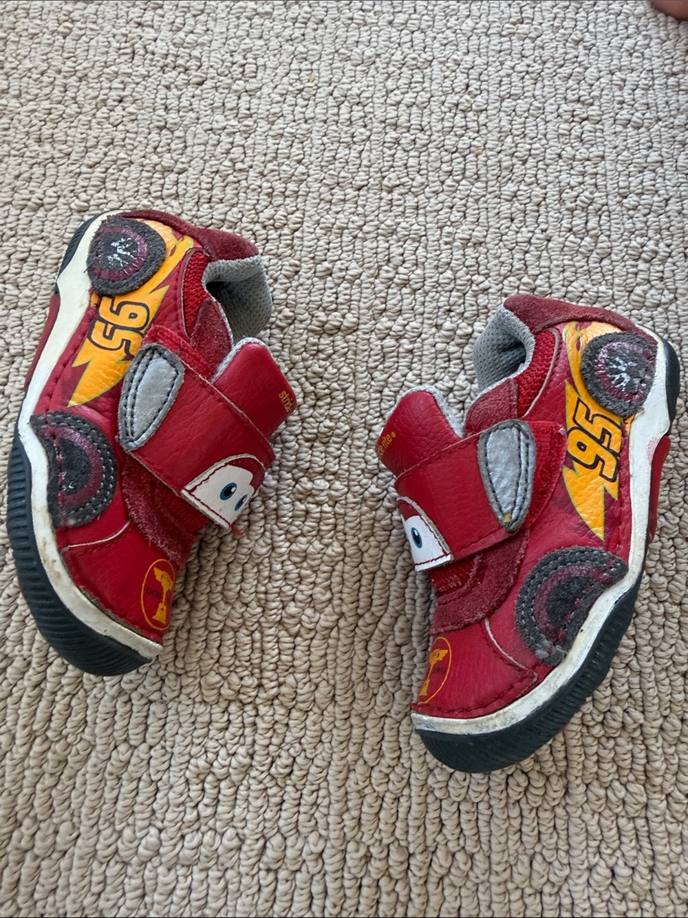 Stride Rite Red Lightning Car Velcro Kids Sneakers - Picture 2 of 7